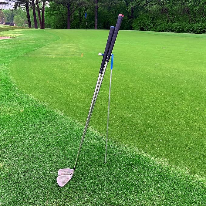 V-Shaped Golf Club Stand Keeps Your Clubs Clean, Dry & Visible, V-Stick Club Stand Made of Highly Durable Stainless Steel - Easy to Carry Golf Club Holder