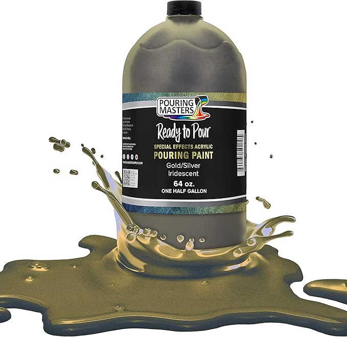 Pouring Masters Gold/Silver Iridescent Special Effects Acrylic Pouring Paint by USArtSupply