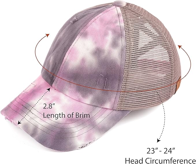 C.C Ponycap Messy High Bun Ponytail Adjustable Glitter Mesh Trucker Baseball Cap