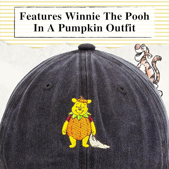 Disney Winnie The Pooh Dad Hat, Adjustable Cotton Baseball Cap with Curved Brim