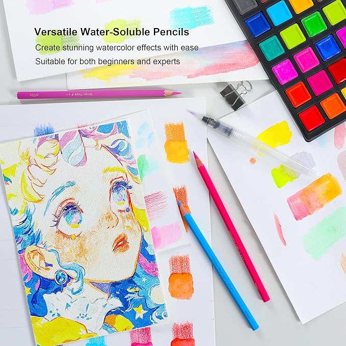 KALOUR Watercolor Pencils, 50 Colors, Blendable Wet or Dry - Image 6