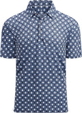Alex Vando Mens Golf Shirt Moisture Wicking Quick-Dry Print Performance Polo Shirts for Men