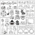 Whaline 5 Sheet Easter Clear Stamps Bunny Rabbit Egg Gnome Words Silicone by Whaline