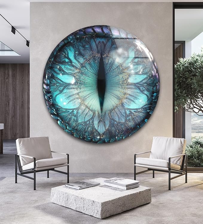 My Photostation.com 15.8'' Diameter Mystical Dragon Eye Round Glass Wall Art - Image 5