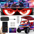 AI Voice Controlled Golf Cart Devil Eyes Light Sign& Led Eyes for Car Windshield - 23x5in Programmable Flexible LED Screen with App Control Animated Scrolling Electra Eyes for Truck UTV Decor