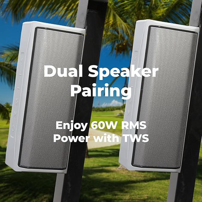 TecTecTec TEAM8 L Golf GPS Speaker - 30W Bluetooth Speaker with Audible Golf GPS Distances (Front / Middle / Back / Hazards) + Shot Distance Measurement, Compact Outdoor Golf Audio Device
