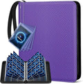 Mlikero Trading Card Binder, 9 Pocket Card Binder with Card Display Design, 720 Double Sided Pocket Collection Binder, Card Albums for MTG, TCG, and Sports Cards(Purple)