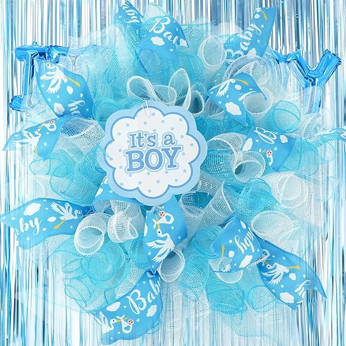 MEEDEE Baby Boy 2.5 Inch Burlap Wired Ribbon - Image 4