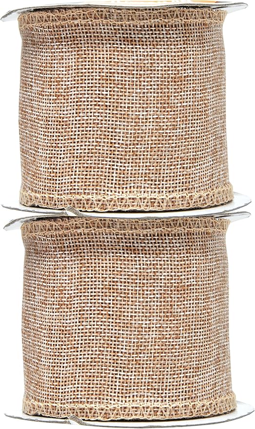 Mandala Crafts Natural Burlap Ribbon 3 Inches Wide Jute Ribbons - Image 2
