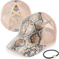 C.C Ponycap Messy High Bun Ponytail Adjustable Glitter Mesh Trucker Baseball Cap