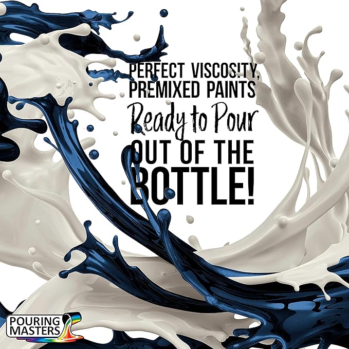 Pouring Masters Dark Sapphire Blue Metallic Pearl Ready to Pour Acrylic Pouring - Image 2