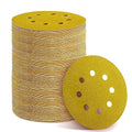 150PCS 80 Grit Gold Sanding Discs, 5-Inch 8-Hole Sandpaper by YEHBS