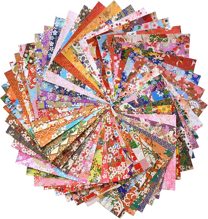 50 Origami Paper Yuzen Washi Paper Different Patterns Japanese Print 3x3 inches - Image 7