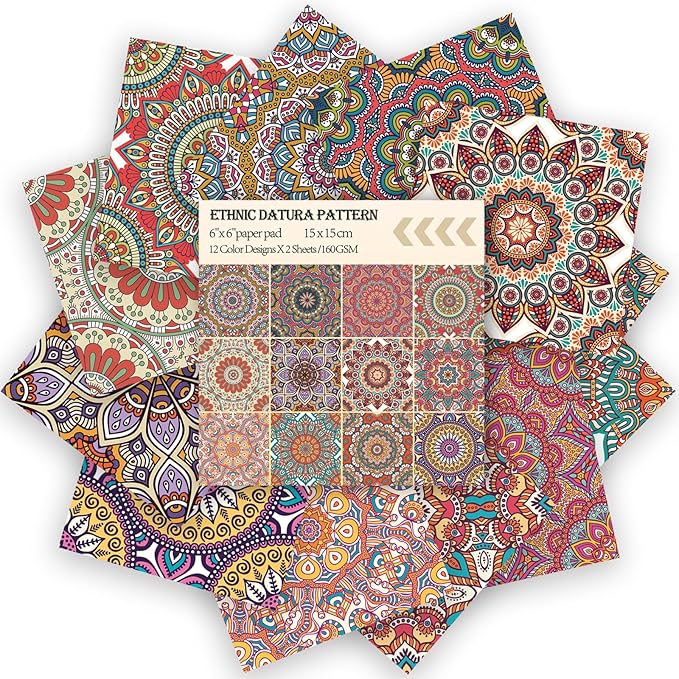 24 Sheets 12 Designs Scrapbook Paper Pad, Scrapbooking DIY Decorative - Image 2