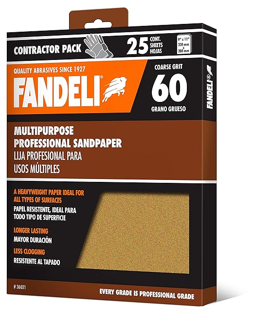 Fandeli 36021 060 Grit Multipurpose Sandpaper Sheets - Image 2