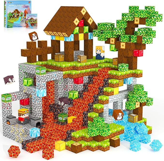 Magnetic Blocks, Magnetic Tiles Building Blocks, Magnet Cubes Toddler Kids Toys by Unknown