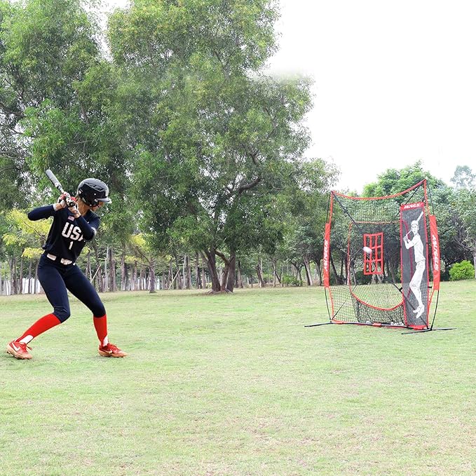 Baseball Softball Batter Dummy,Pitching Target,with Adjustable Strike Zone Attachment,Pitching Aid for Improved Accuracy
