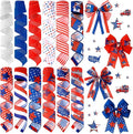 12 Rolls 60 Yards 4th of July Patriotic Ribbon Stars and Stripes Burlap Wired by Unknown