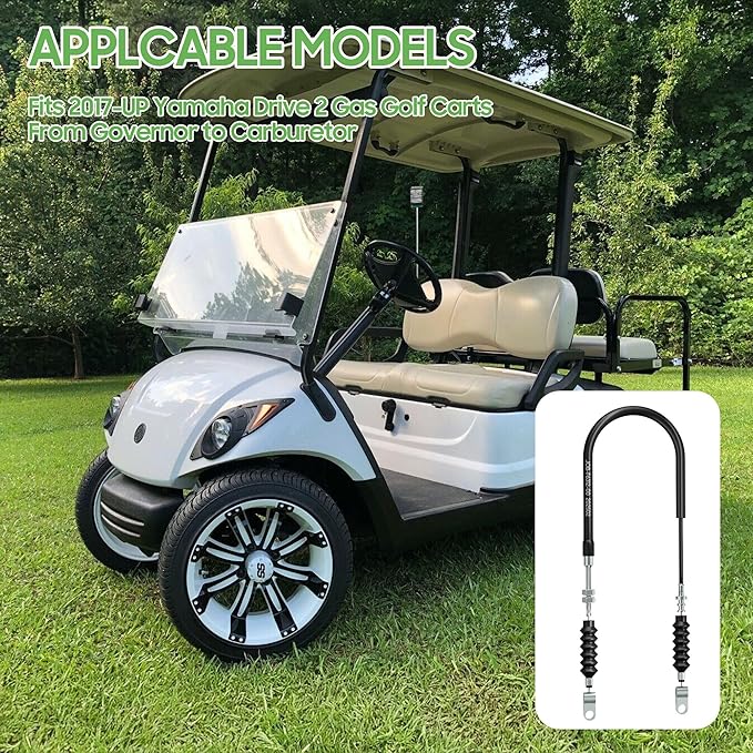 10L0L Golf Cart Accelerator Throttle Cable for Yamaha Drive 2 (2017-Up) Gas Golf Cart Models, Replaces OEM#JW1-F6312-01-00, from Governor to Carburetor