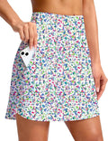 G Gradual 18" Golf Skirts for Women Zipper Pockets Mid Length Skort with Shorts Underneath High Waist Tennis Pickleball