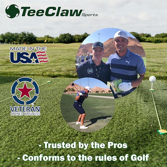 Tee Claw Golf Tee Holder, Golf Mat Tee, Golf Alignment String, Baseball Agility Training for Indoor and Outdoor, Made in The USA.