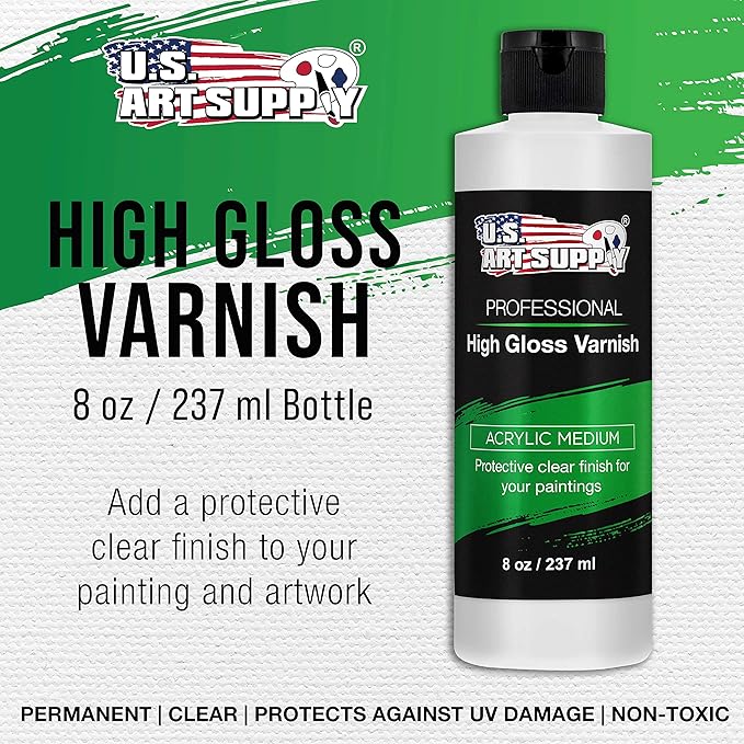 U.S. Art Supply 8 oz High Gloss Varnish - Image 2
