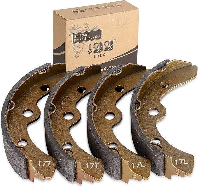10L0L Golf Cart Brake Shoes for Club Car DS 1995-up, Club Car Precedent 2004-up, for Yamaha G1 G2 G8 G9, for EZGO 1986.5-1996, OEM 1018232-01 (2 Short & 2 Long)