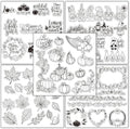 Whaline 5 Sheet Fall Thanksgiving Clear Stamps Autumn Leaves Pumpkin Gnome by Whaline