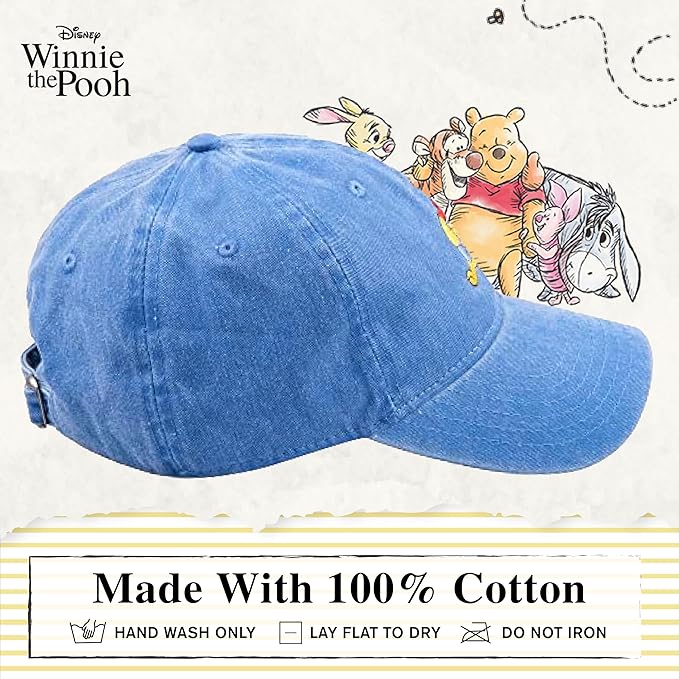 Disney Winnie The Pooh Dad Hat, Adjustable Cotton Baseball Cap with Curved Brim