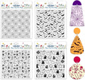 CHGCRAFT 4 Pcs Halloween Elements Polymer Clay Texture Sheets Ghosts Silicone by chgcraft