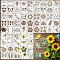 65Pcs Small Stencils for Painting on Wood Reusable, 3 Inch Reusable Stencil for by Hosomono
