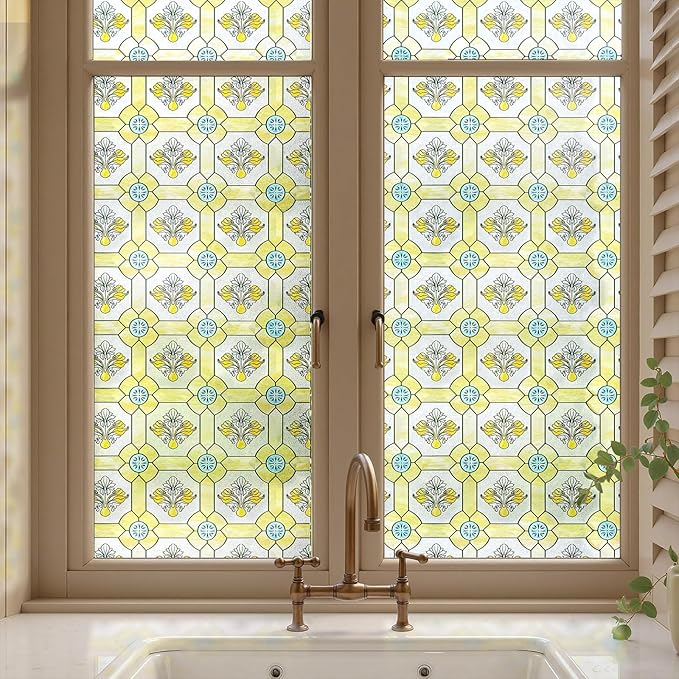 3D Stained Glass Window Film, Decorative Window Privacy Film by ADDHERES
