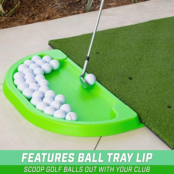 GoSports All-Weather Golf Ball Trays with 70 Ball Capacity - Black or Green - Compatible with All Hitting Mats