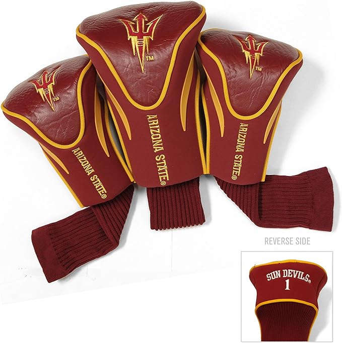 Team Golf NCAA Florida Gators Contour Golf Club Headcovers (3 Count) Numbered 1, 3, & X, Fits Oversized Drivers, Utility, Rescue & Fairway Clubs, Velour Lined for Extra Club Protection