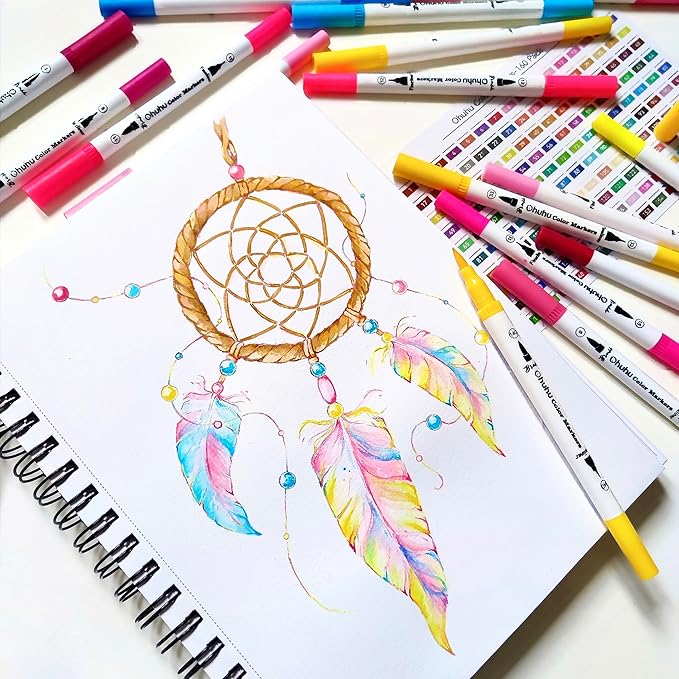 Ohuhu Markers for Adult Coloring Books No Bleeding 60 Colors Coloring Markers - Image 5