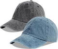 LANGZHEN Unisex Baseball Cap 100% Cotton Fits Men Women Washed Denim Adjustable Dad Hat