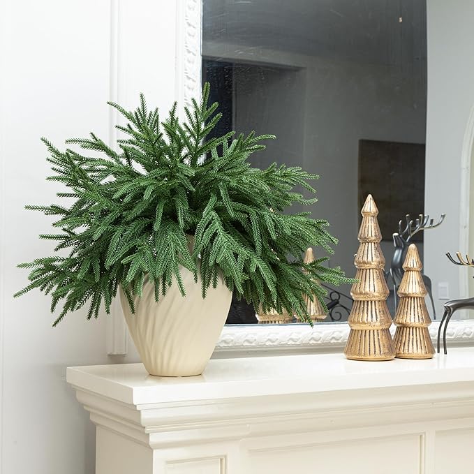 6Pcs Artificial Norfolk Pine Branches - Image 4