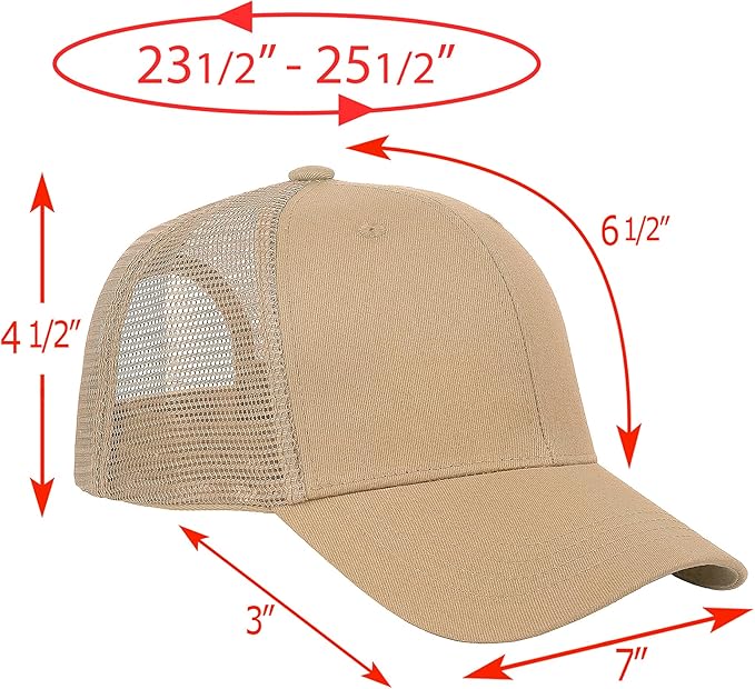 Falari Trucker Hat Baseball Cap Structured Plain Design 6 Panel, Adjustable Size