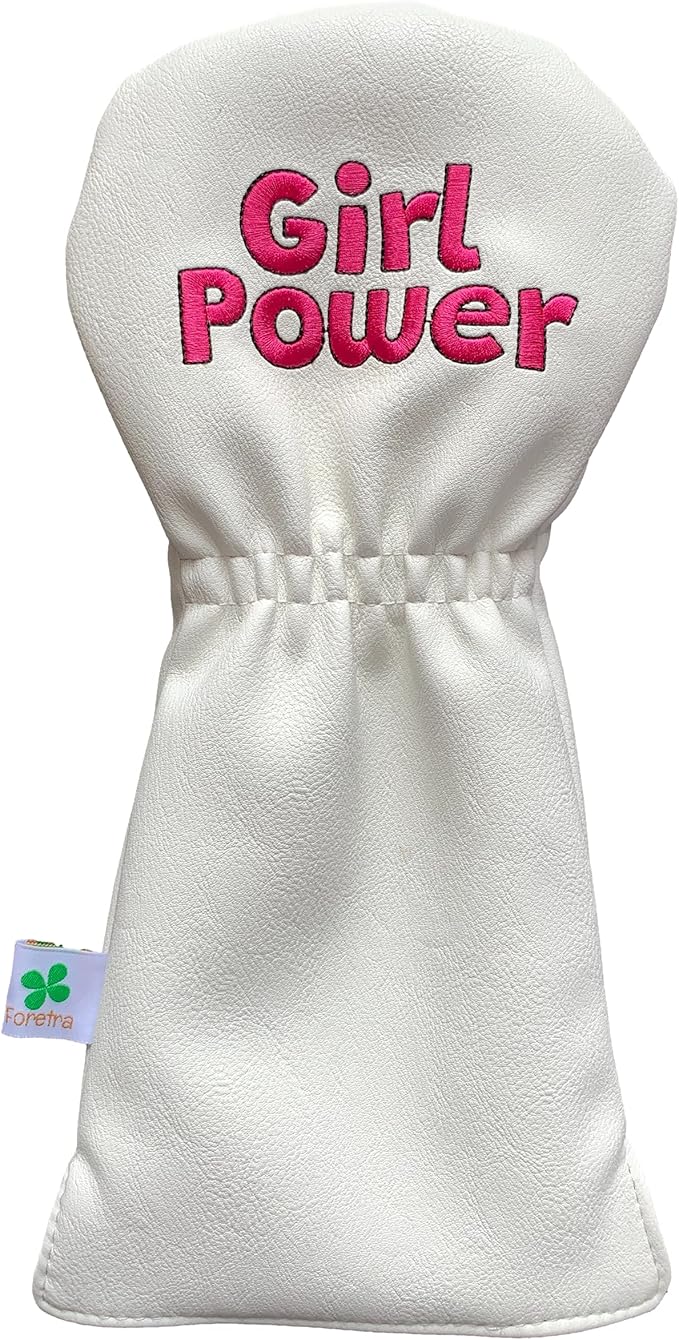 Foretra Driver Headcover Golf Club Covers Blade Mallet Putter Cover Alignment Stick Holder Hybrid Fairway Wood Head Cover Girl Power Novelty Golf Accessories for Most Brands