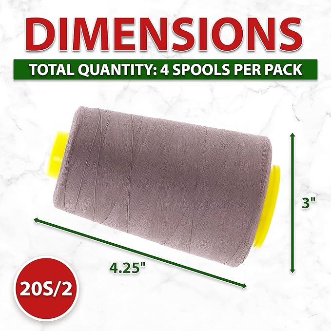 Mandala Crafts 4 Pack of Serger Threads Cones Spools - Image 4