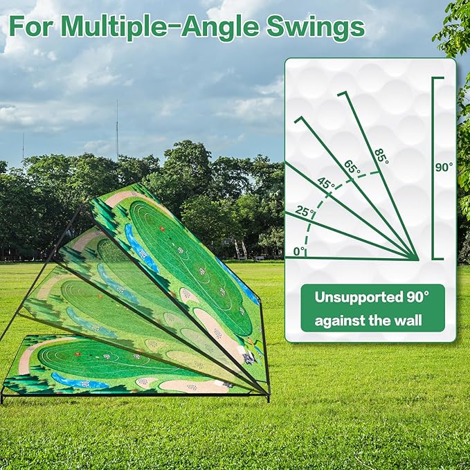 Golf Chipping Game Set, 71"x71" Outdoor Portable Sticky Golf Game, Indoor Chipping Practice with 2 Adjustable Clubs, 20 Sticky Balls for Young Adults, Fathers & Golfers Family Backyard