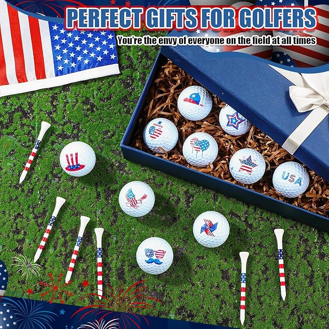 MiniInflat 18 Pcs Funny Golf Balls Gifts Set 12 Humor Golf Balls and 6 Tees for Men Women Coworkers Employees Golfers Birthday Retirement