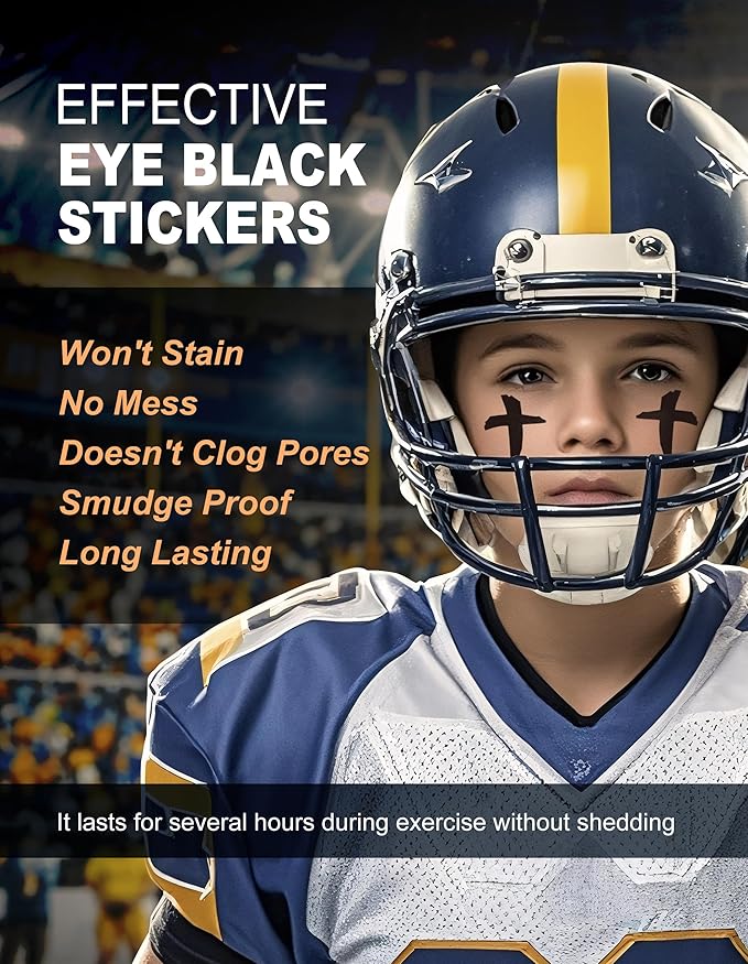 48 Pairs Eye Black Stickers, Sports Face Eyeblack Sticker for Baseball Football Softball Themed Party Birthday Party Supplies
