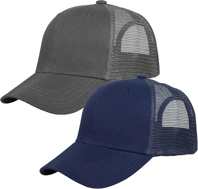 Falari Trucker Hat Baseball Cap Structured Plain Design 6 Panel, Adjustable Size