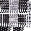 YKW 32 Pack Volleyball Headbands Hair Ties No Crease Elastic Sports Hair Accessories for Women Girls Players - Team Gifts Volleyball Party Favors Black White Sports Ribbon Ponytail Holders