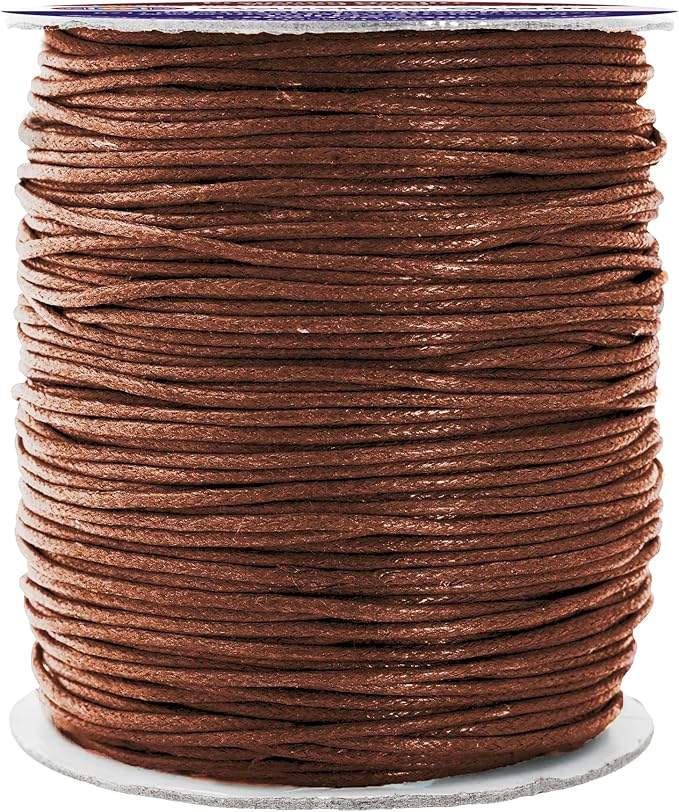 Mandala Crafts 1.5mm 109 Yards Brown Cotton Waxed Cord by MandalaCrafts