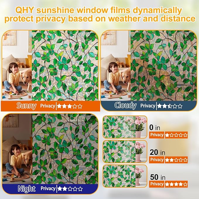Window Privacy Film Stain Glass Window Film Rainbow Window Film Window clings - Image 4