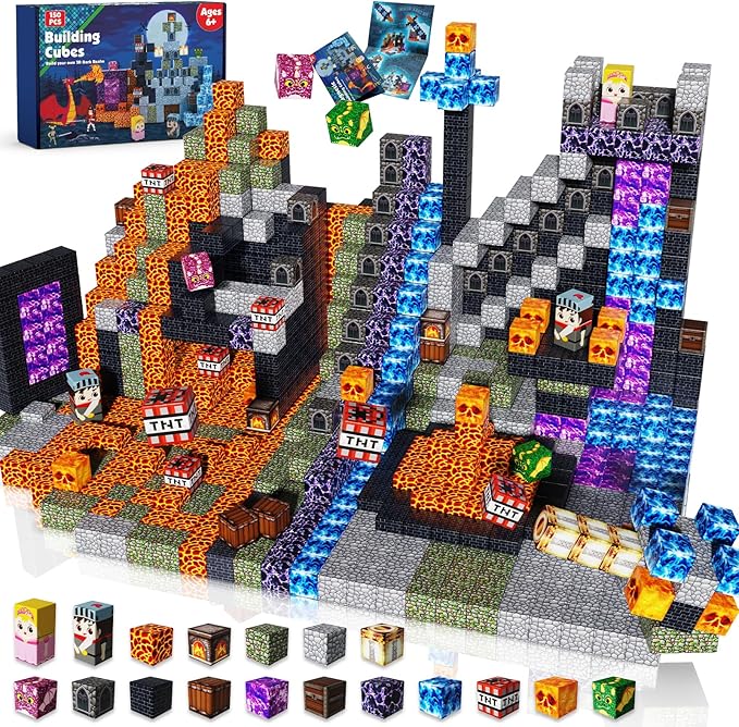 Goody King 150 PCS Magnetic Building Blocks, Dark Castle Set Magnetic Blocks by GoodyKing