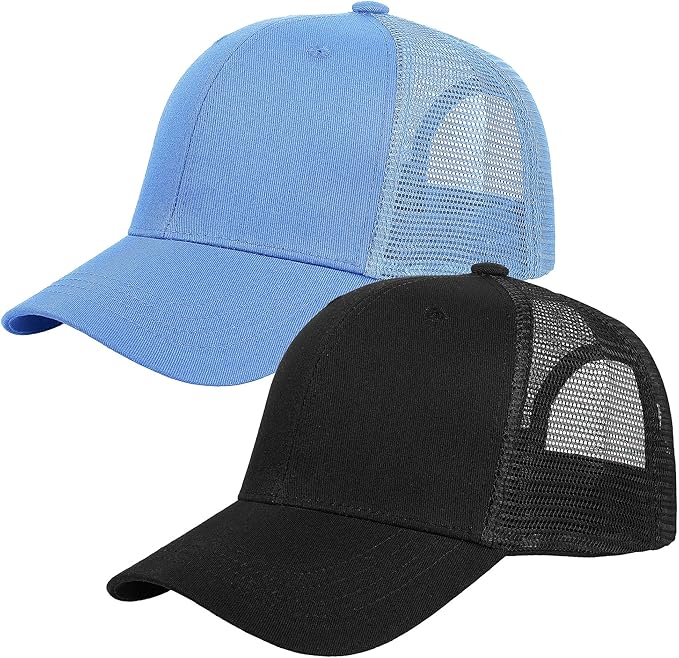 Falari Trucker Hat Baseball Cap Structured Plain Design 6 Panel, Adjustable Size