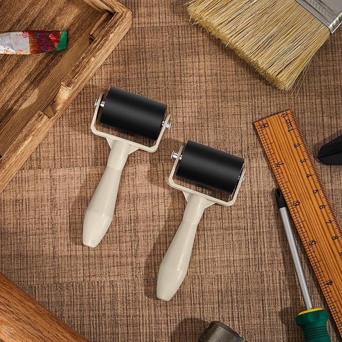 Frienda 8 Pcs Rubber Brayer Rollers 1.9 Inch Rubber Ink Roller - Image 6